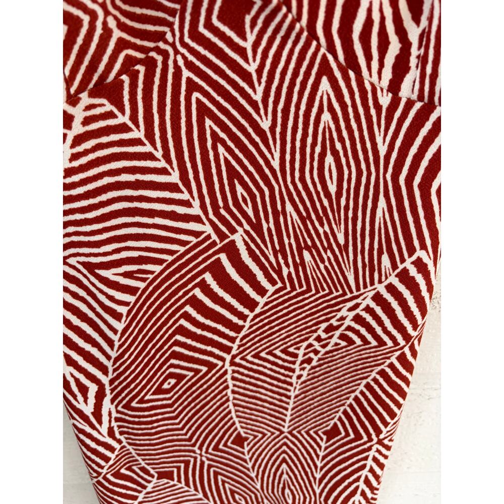 Windsor Red White Geometric Print Midi Dress Size M Spaghetti Strap Slip Dress - Picture 5 of 7